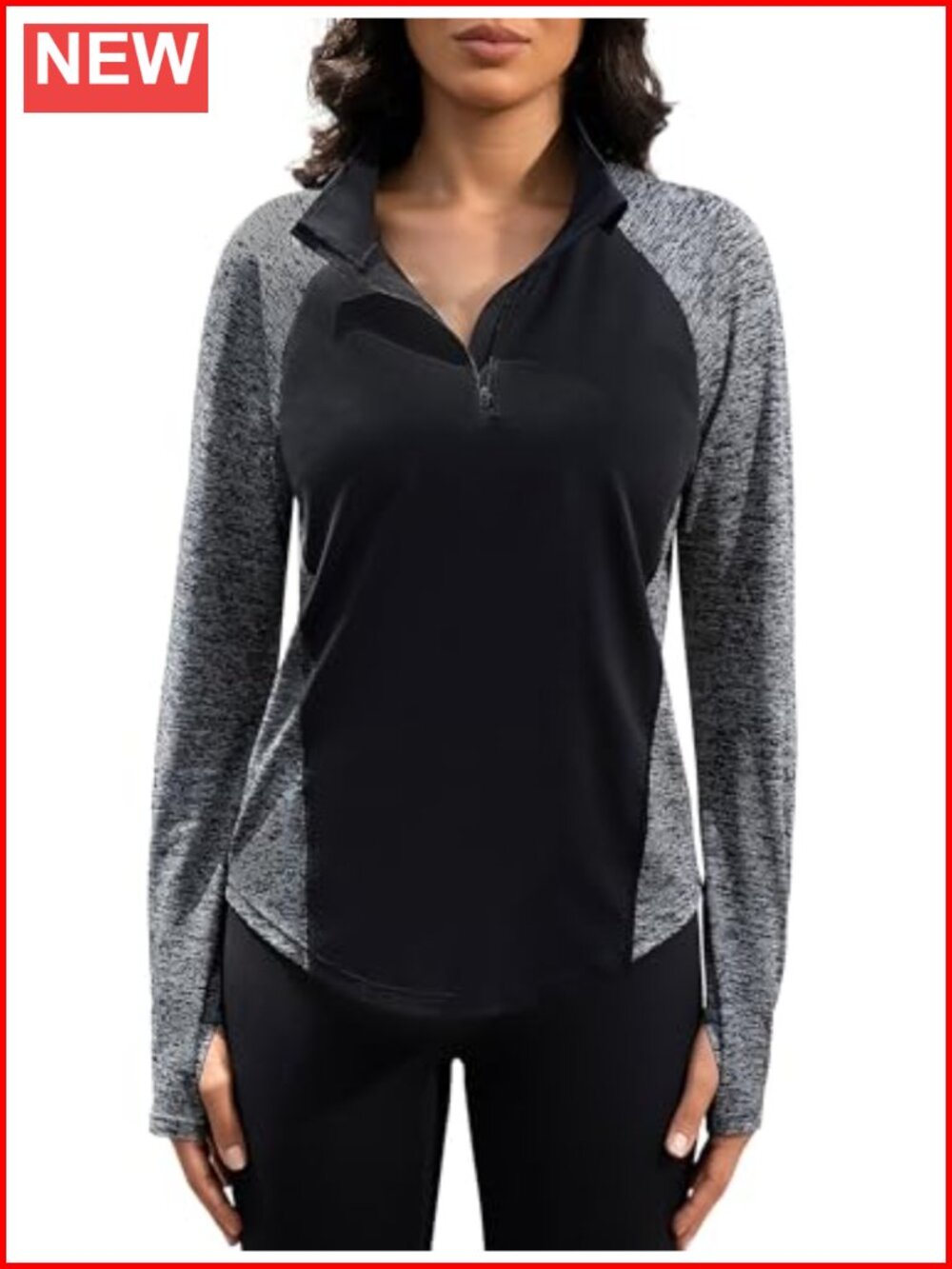 Women's Quarter Zip Workout Top Long Sleeve Pullover Athletic Running Yoga UPF